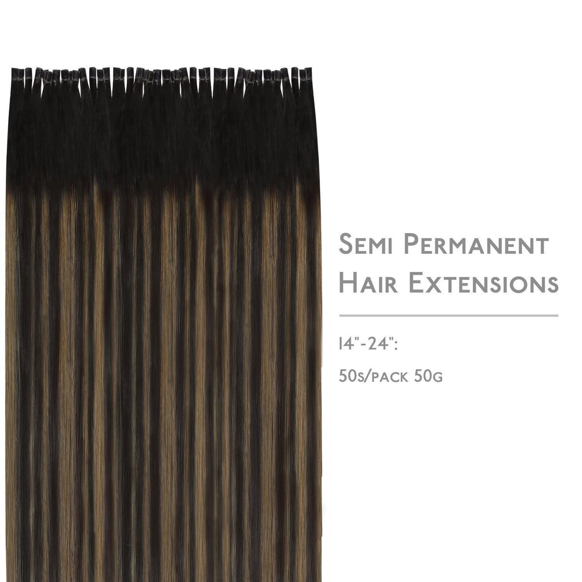 Echthaar Extensions U-Tip Balayage Dunkelbraun-Kastanienbraun