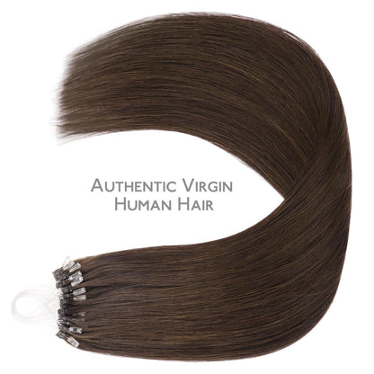 Echthaar Microring Extensions Schokoladenbraun 50g/55cm