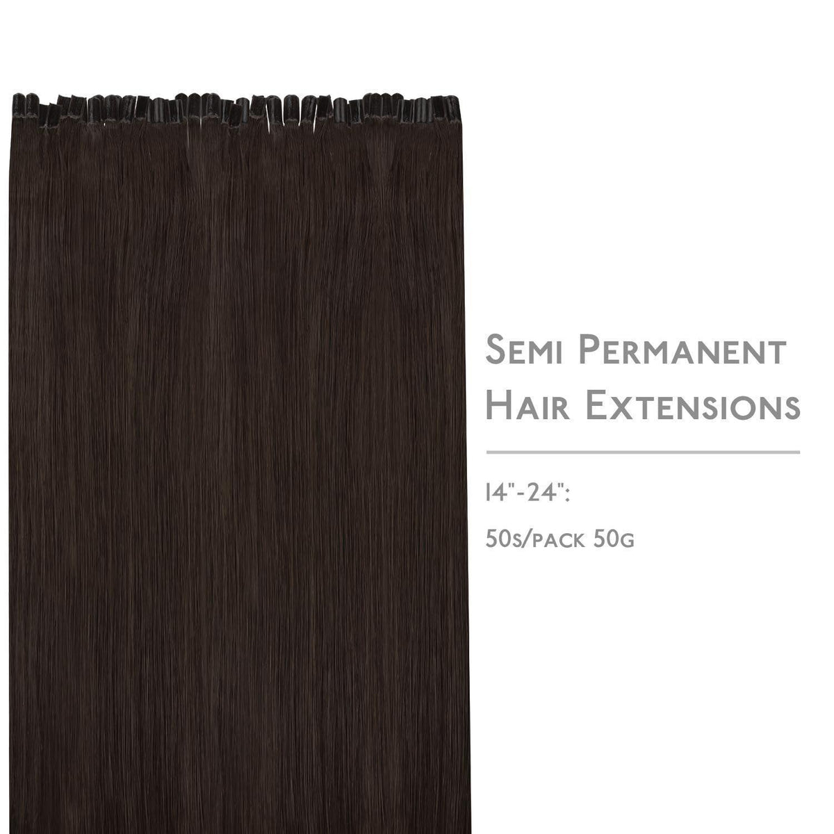 Echthaar Extensions U-Tip Schokoladenbraun 60cm