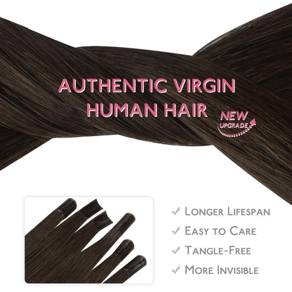 Echthaar Extensions U-Tip Schokoladenbraun 60cm