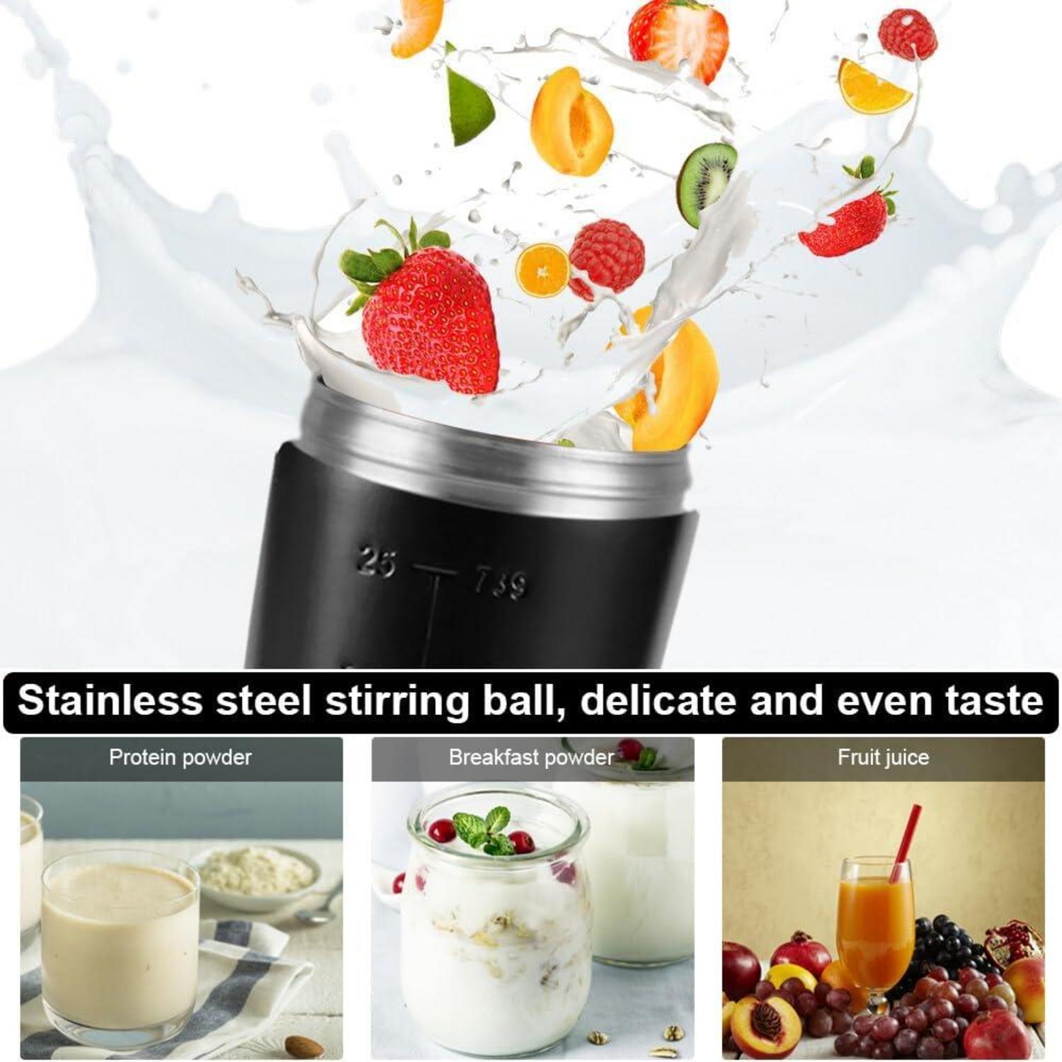 Protein Shaker Edelstahl Schwarz 750ML BPA-frei auslaufsicher