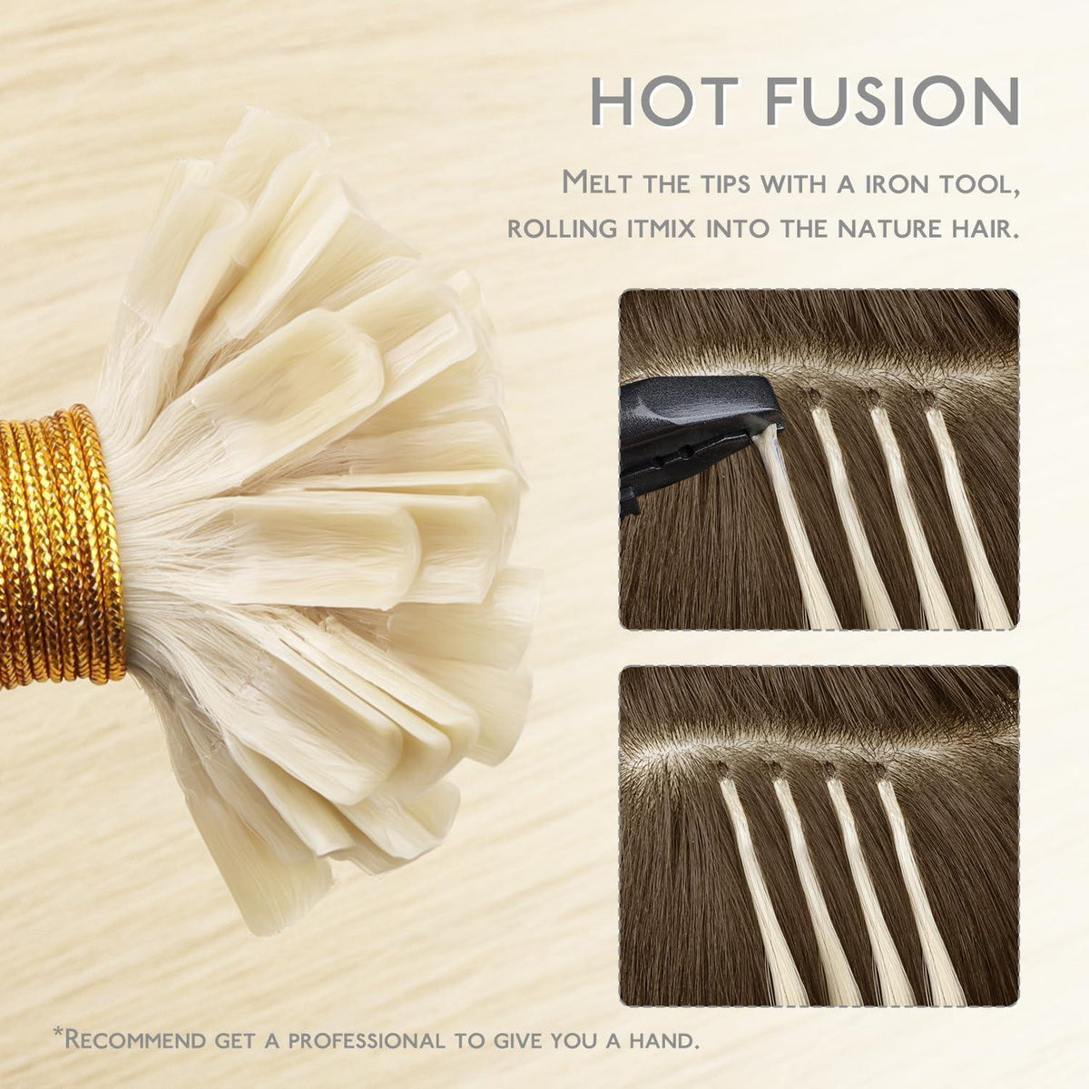 Echthaar Extensions U-Tip Platinblond 55cm 50g