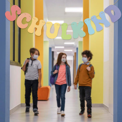 Schulkind 2024 Einschulung Girlande Banner Mädchen Junge