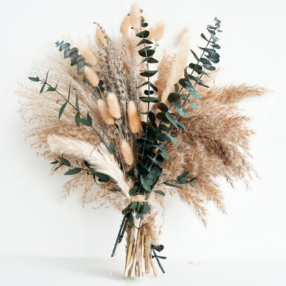 Boho Trockenblumen Set: Pampasgras Lavendel Eukalyptus Deko