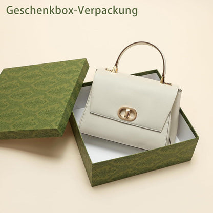 Damen Handtasche Schwarz Leder Umhängetasche abnehmbarer Schultergurt