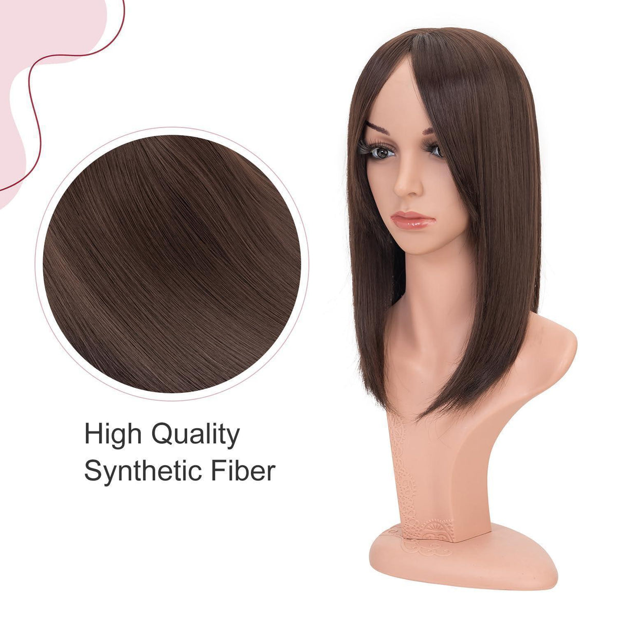 Haartopper Damen Auburn Braun, Clip-In Haarverlängerung 35cm