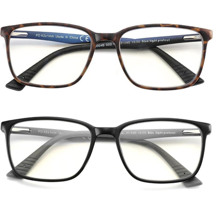 Blaulichtfilter Lesebrille Herren Eckig mit Stärke & UV-Schutz