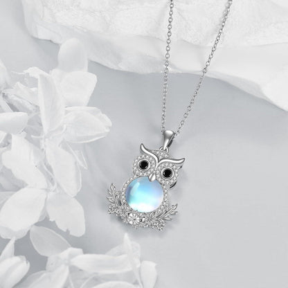 VONALA Eule Halskette Sterling Silber Anhänger Geschenk für Frauen Mädchen