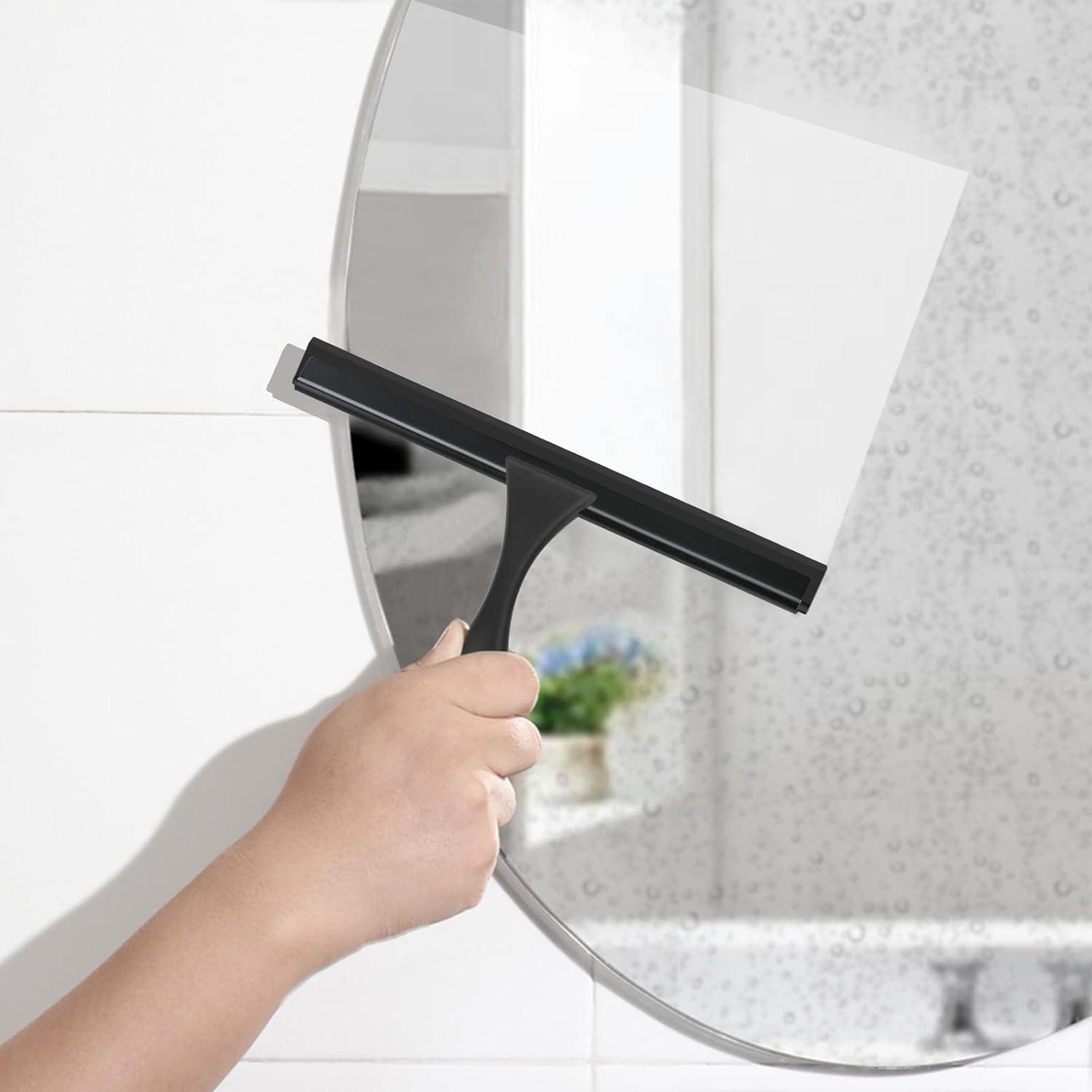 Duschabzieher Glastür Edelstahl Fenster Squeegee Allzweck Schwarz