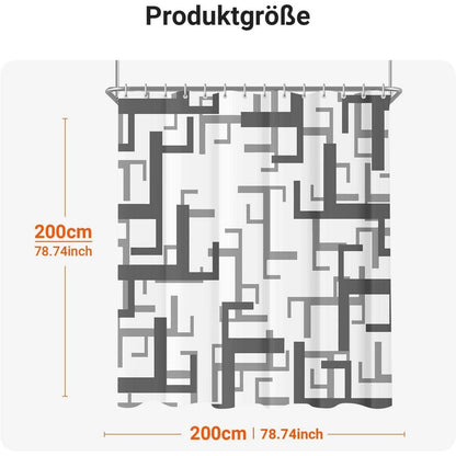 Lerores Duschvorhang Textil 200x200cm Antischimmel Block
