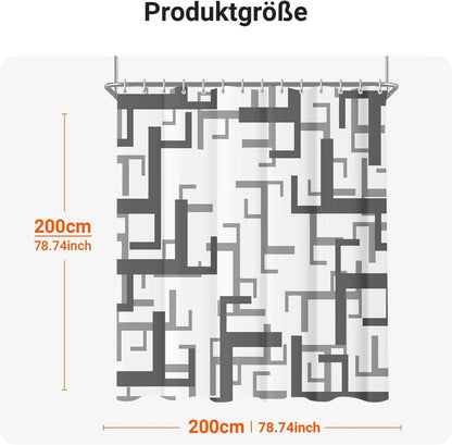 Duschvorhang 200x200cm Block Antischimmel Textil Wasserabweisend 12
