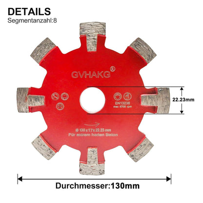 Diamant Frässcheibe 130mm für Fußbodenheizung, 17mm Nutbreite