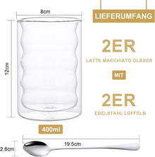 Doppelwandige Latte Macchiato Gläser 400ml Set