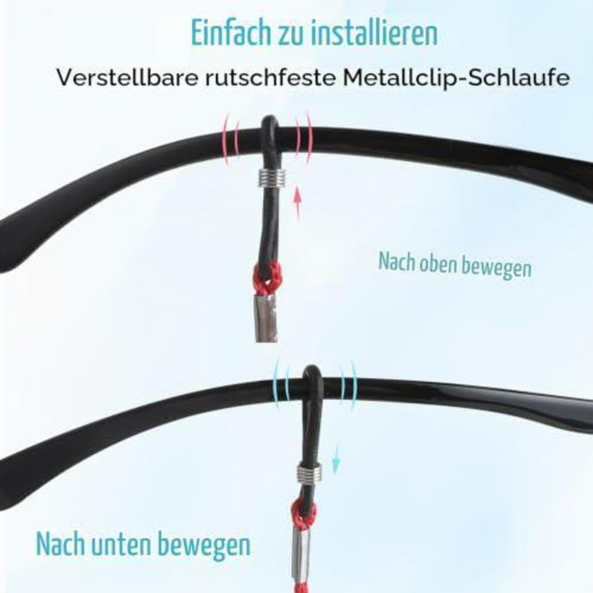 12er Set Nylon Brillenbänder – Bunt & Verstellbar