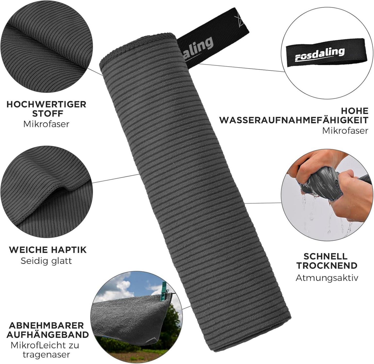 Fosdaling 3er Set Mikrofaser Handtuch Groß Klein Schnelltrocknend Strandtuch