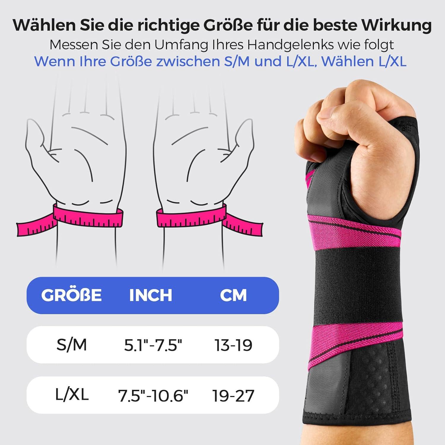 Leicht-Passform Handgelenkstütze mit bionischer Schiene für RSI