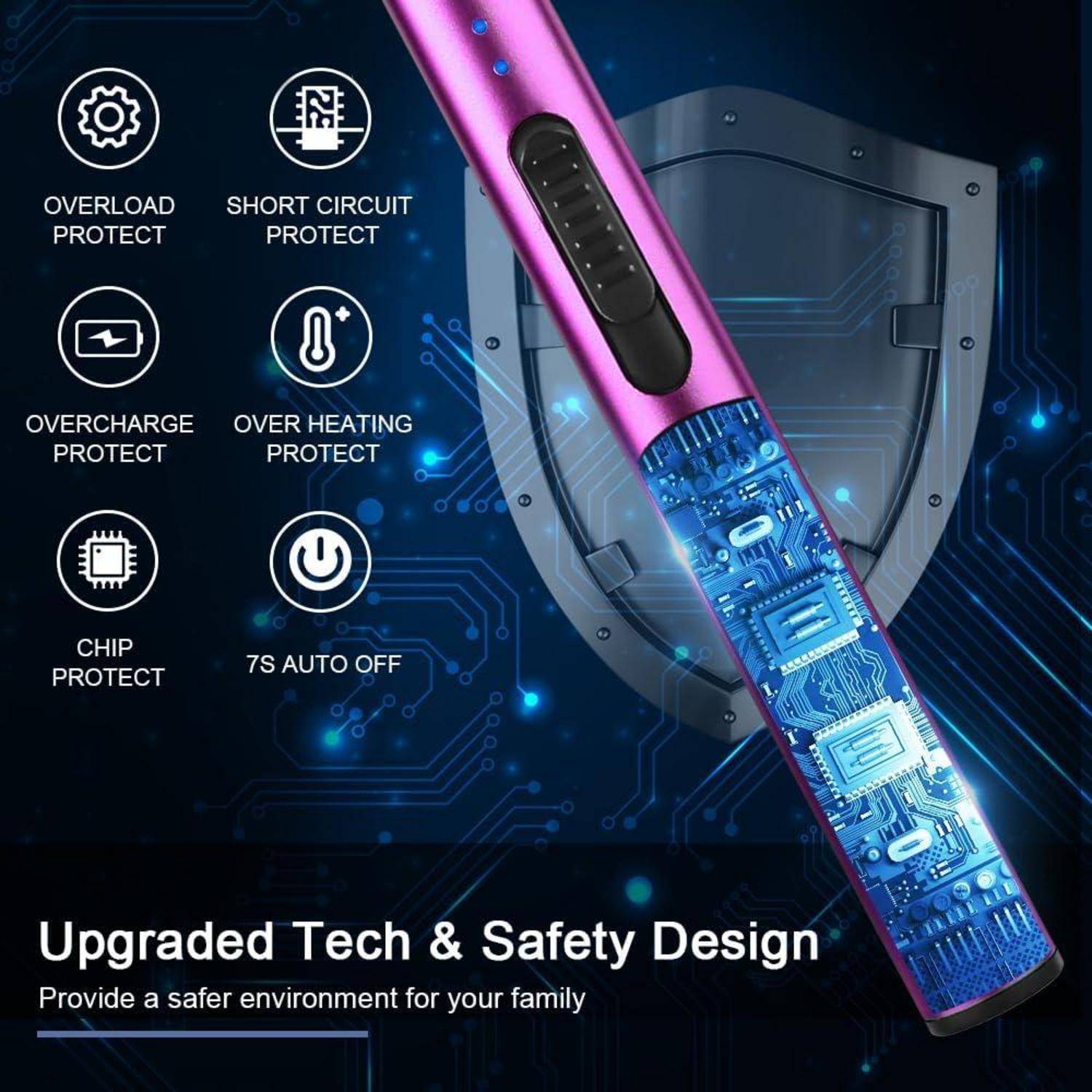 SUPRUS USB-C Arc Feuerzeug mit Sicherheitsschloss Purple
