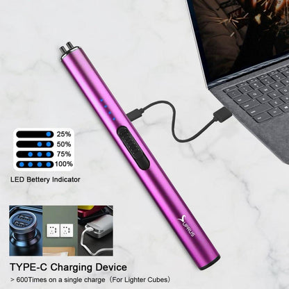 Elektrisches USB-C Arc Feuerzeug Winddicht Lila mit Sicherheitsschloss
