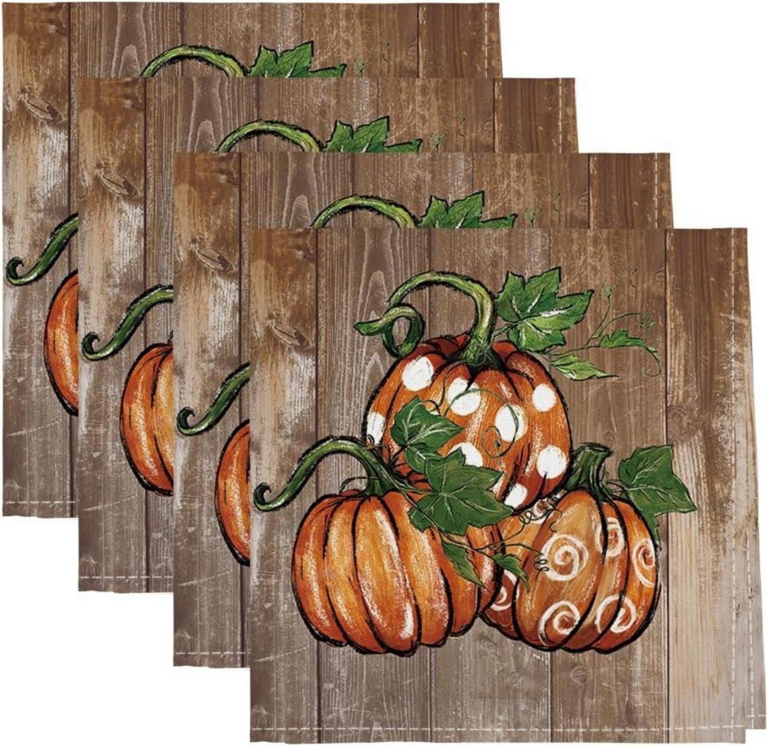 Herbst Stoffservietten 4er Set 45x45cm Saisonal Dekoration