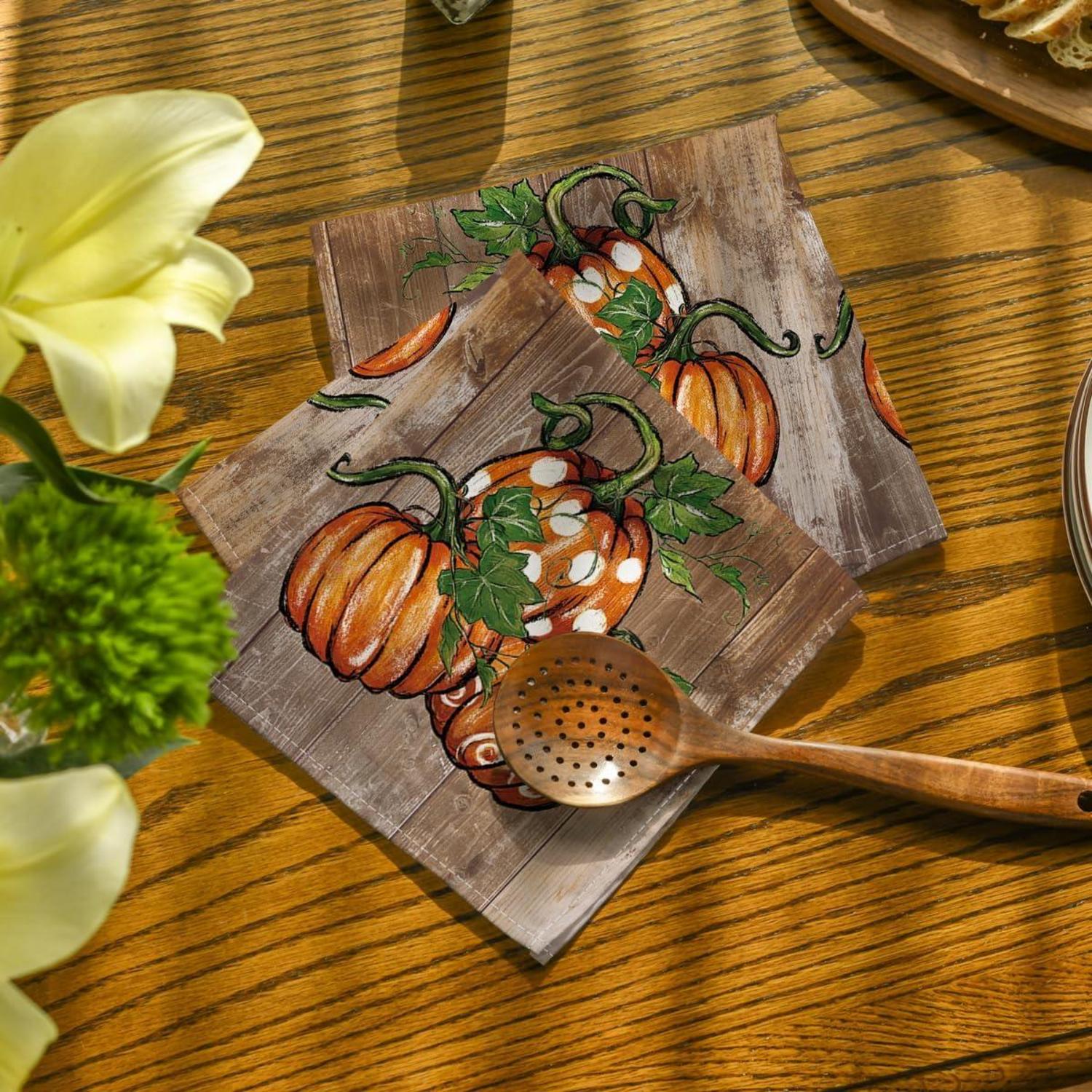 Herbst Stoffservietten 4er Set 45x45cm Saisonal Dekoration