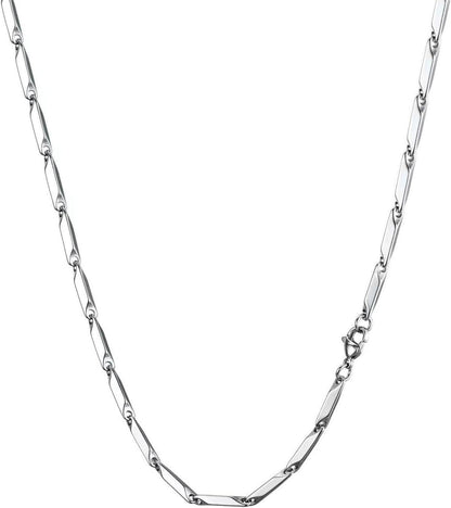Edelstahl Silber Gliederkette Halskette für Damen und