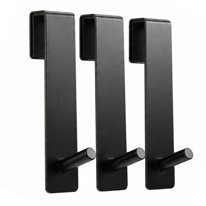 Duschhaken Glaswand Schwarz Matt, 3er Set, ohne Bohren