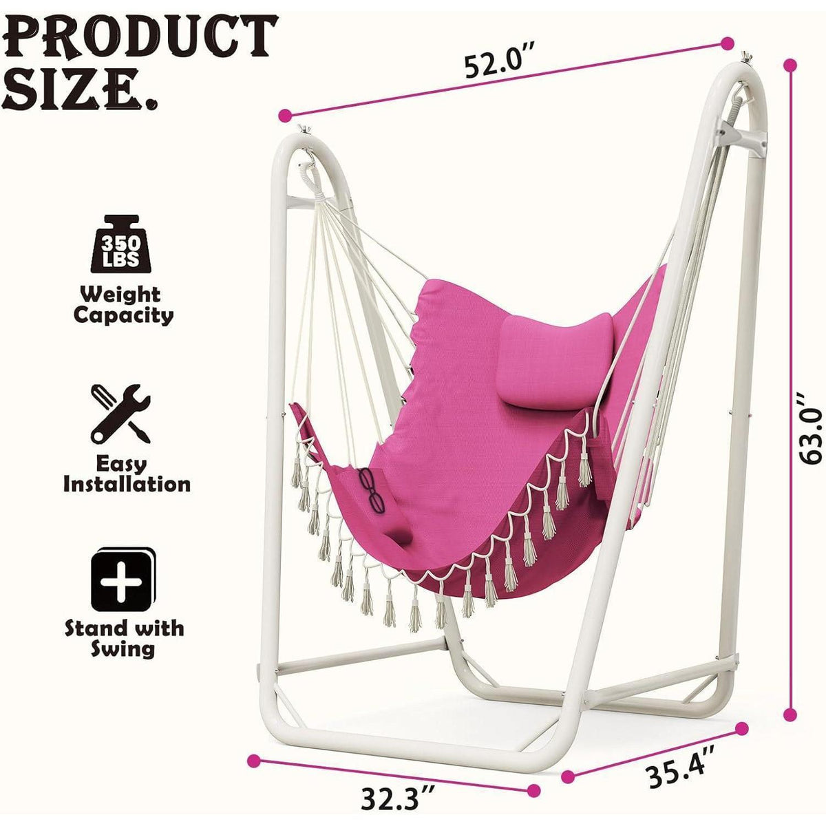 Hängesessel mit Ständer – Rosa, Komfort & Stabilität für Drinnen & Draußen