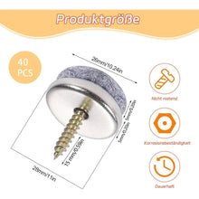 40x Filzgleiter zum Schrauben 28mm Grau Bodenschutz Möbel