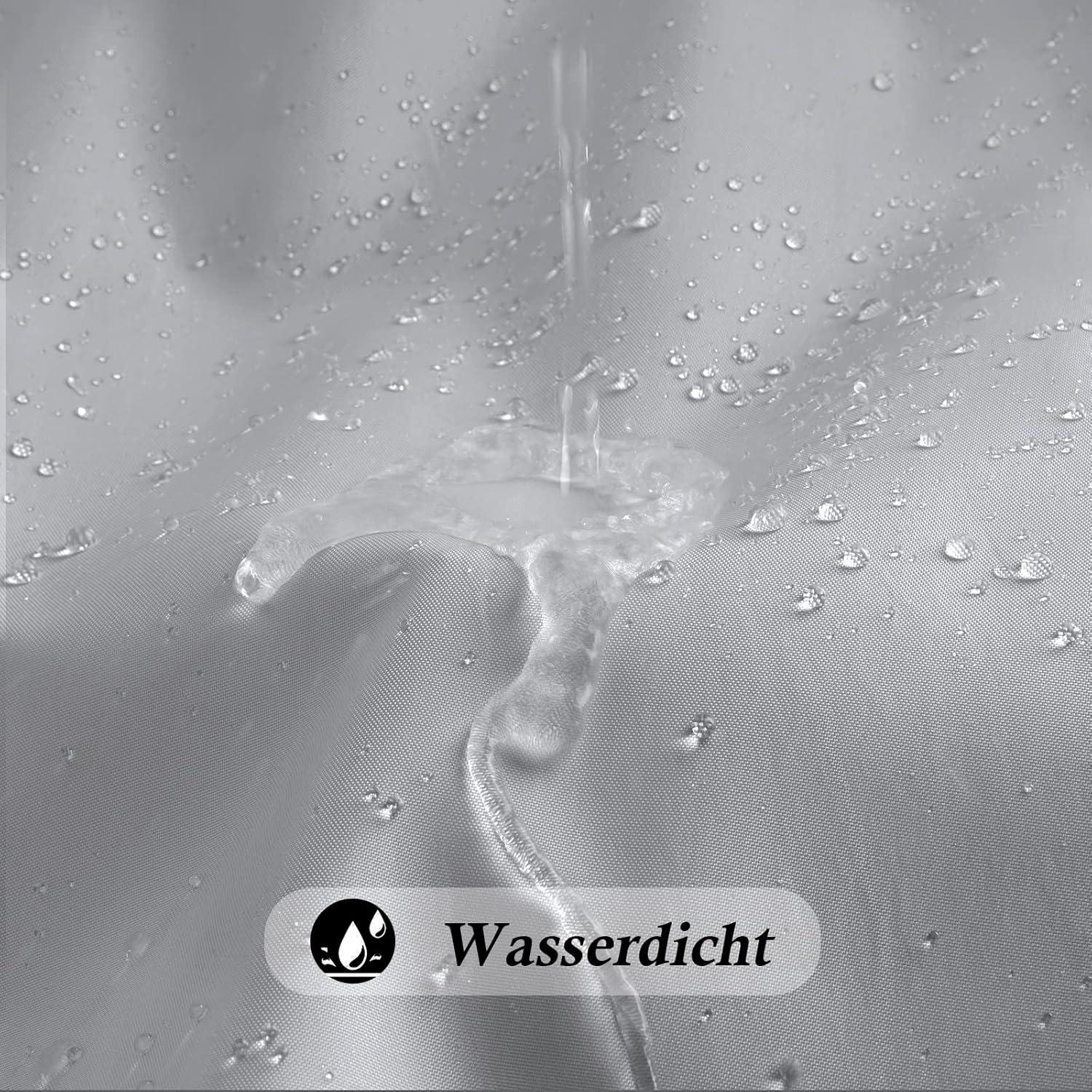Breiter Duschvorhang 240x200 Grau Polyester Wasserdicht und Schnell Trocknend