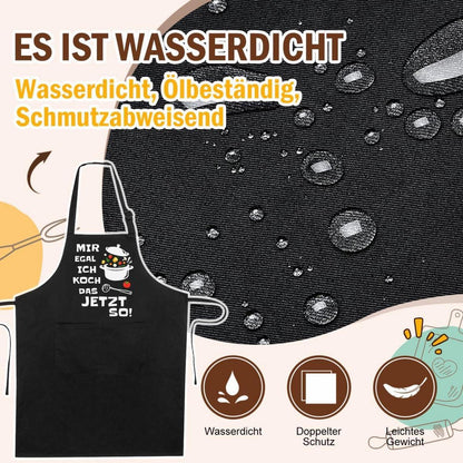 Lustige Kochschürze Schwarz Baumwolle Taschen Verstellbar