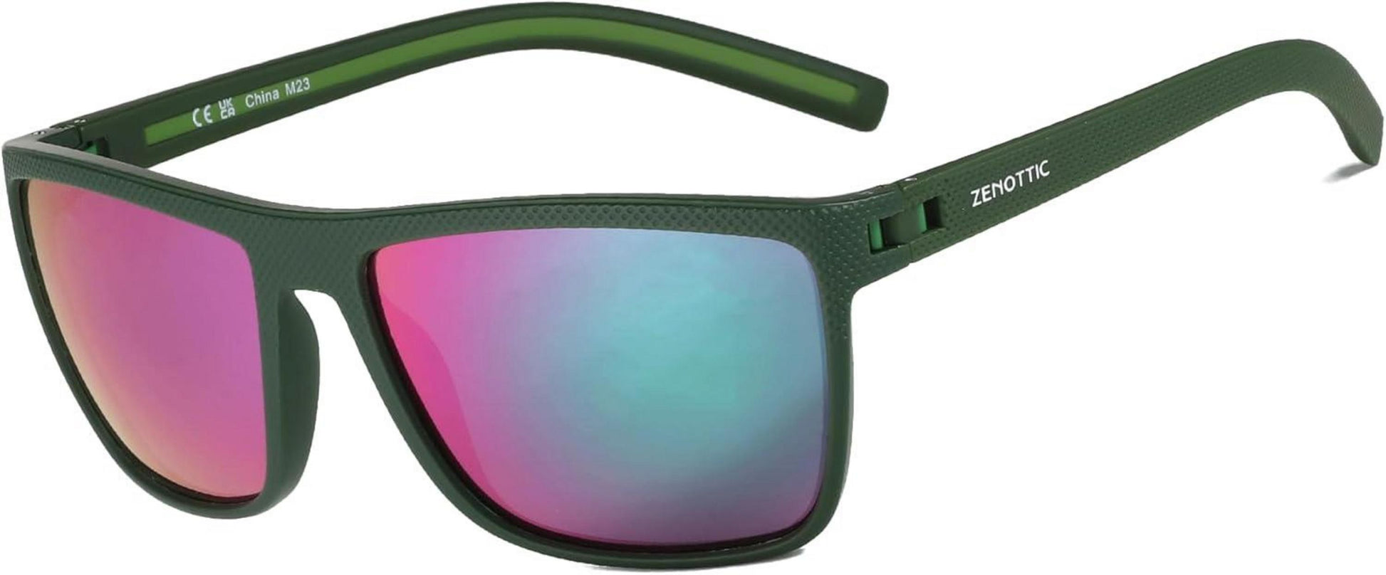 Polarisierte TR90 Sonnenbrille Herren UV400 Schutz Quadrat C19 Grün