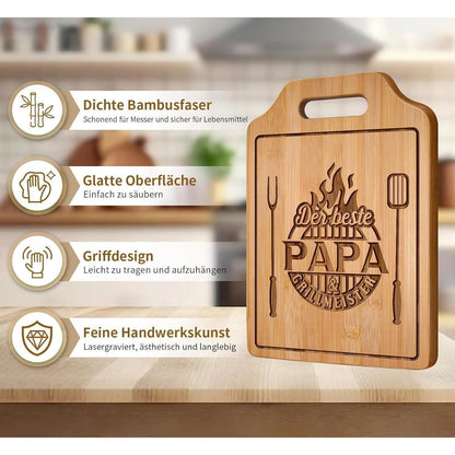 Graviertes Bambus Schneidebrett - Geschenk für
