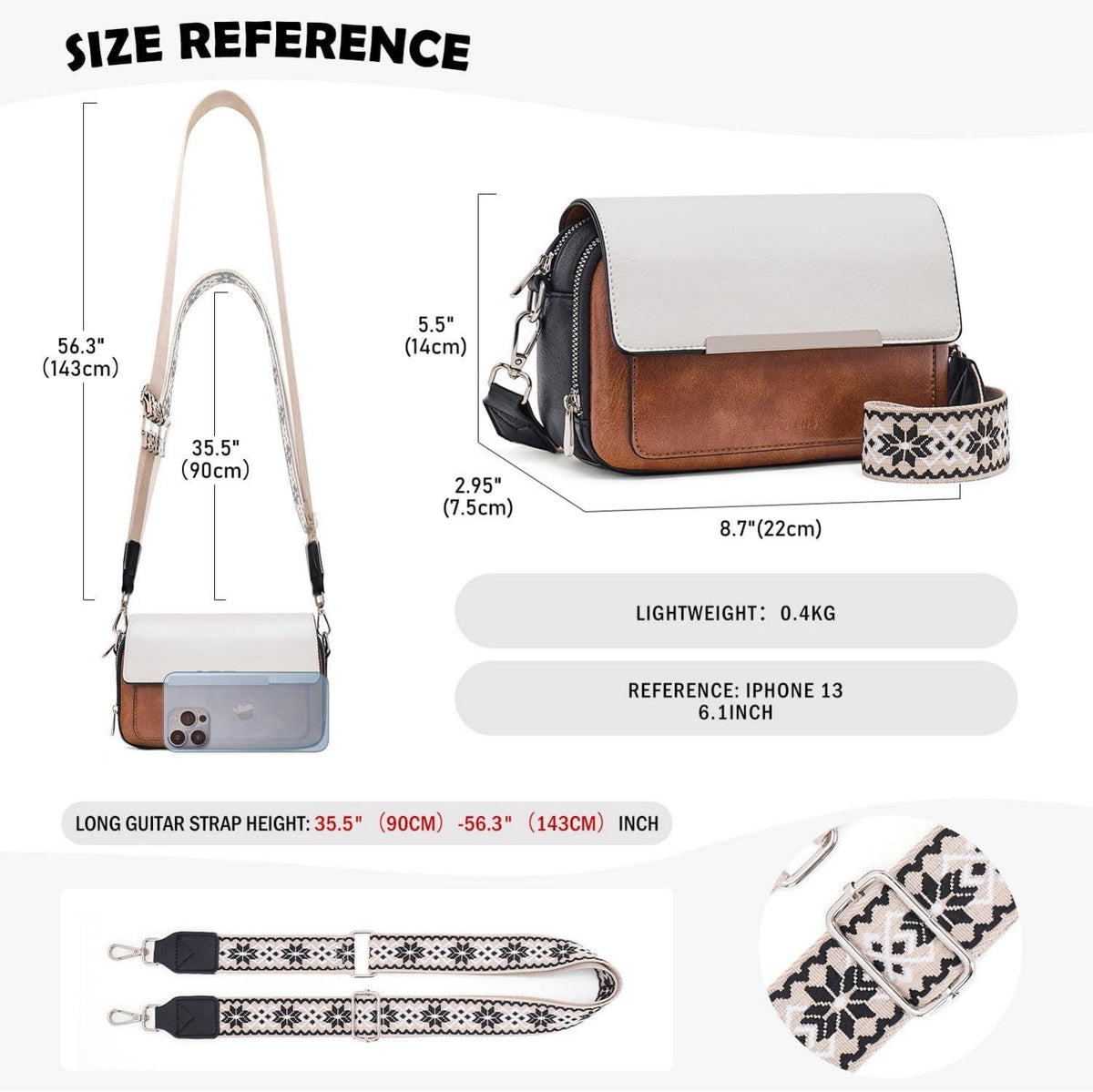 Vegane Leder Damen Umhängetasche Crossbody Schultertasche