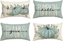Artoid Kürbis Herbst Kissenbezüge Set 4er 30x50 cm Blau