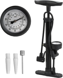 Hochdruck-Fahrradpumpe mit Manometer 160 PSI Schwarz
