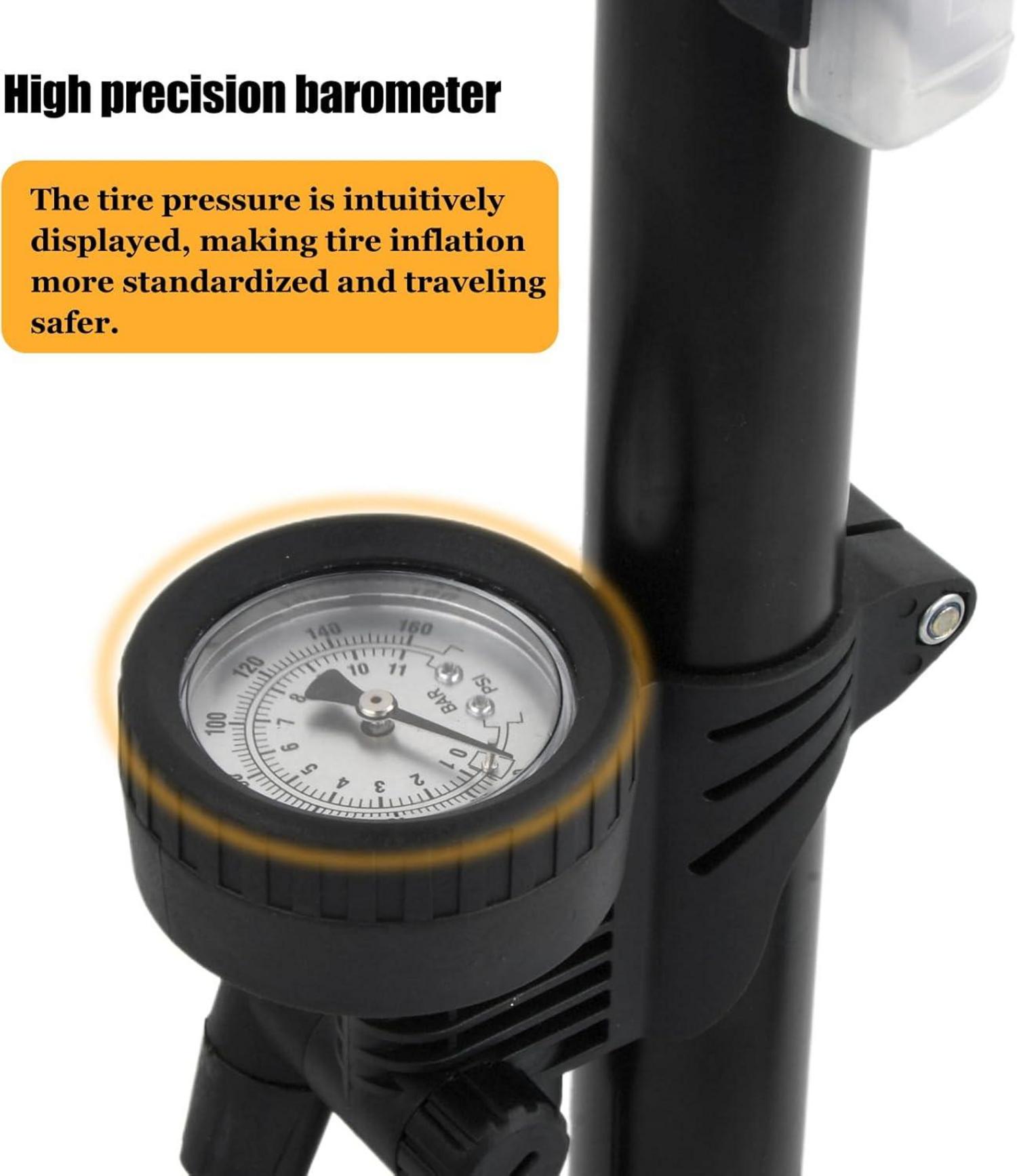 Fahrrad Luftpumpe Standpumpe Manometer 160 PSI 11 Bar