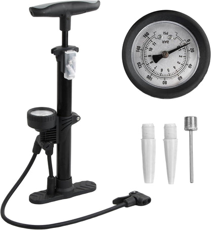 Fahrrad Luftpumpe mit Manometer für Rennrad, Mountainbike, E-Bike