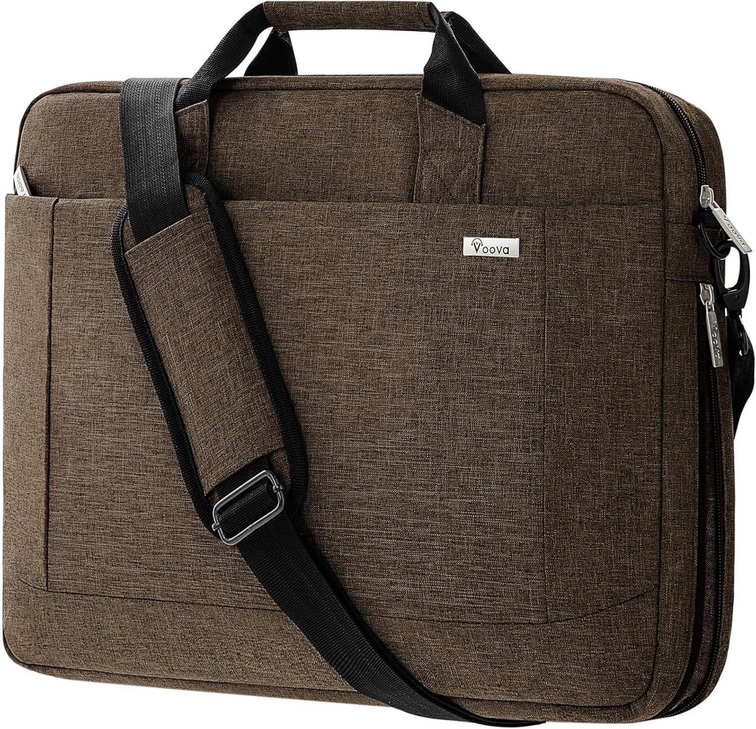 Große Laptoptasche für 17 17,3 17,4 Zoll Laptop, Wasserdicht, Braun