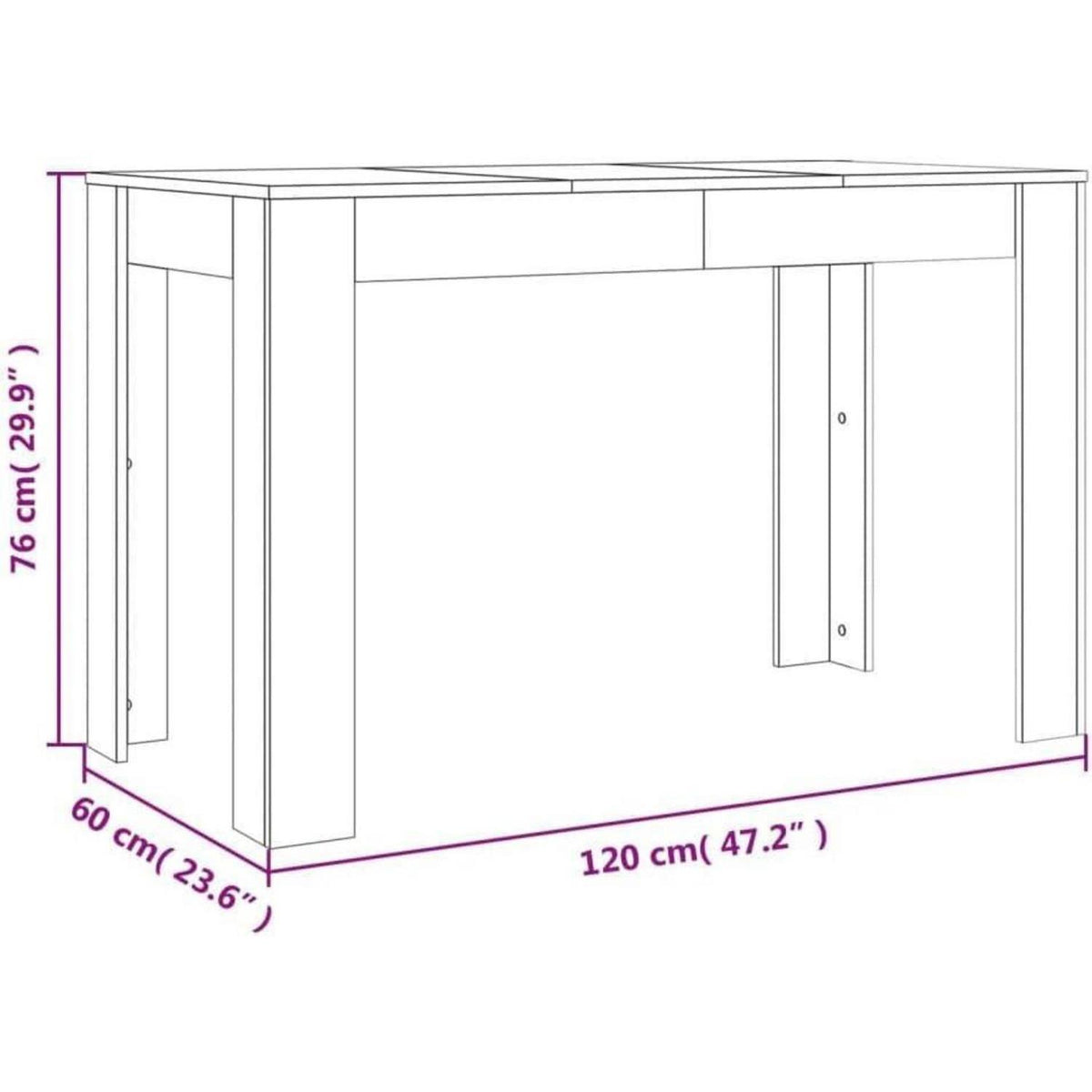 Esstisch Rauch Eiche 120x60 cm – Minimalistisch & Stabil
