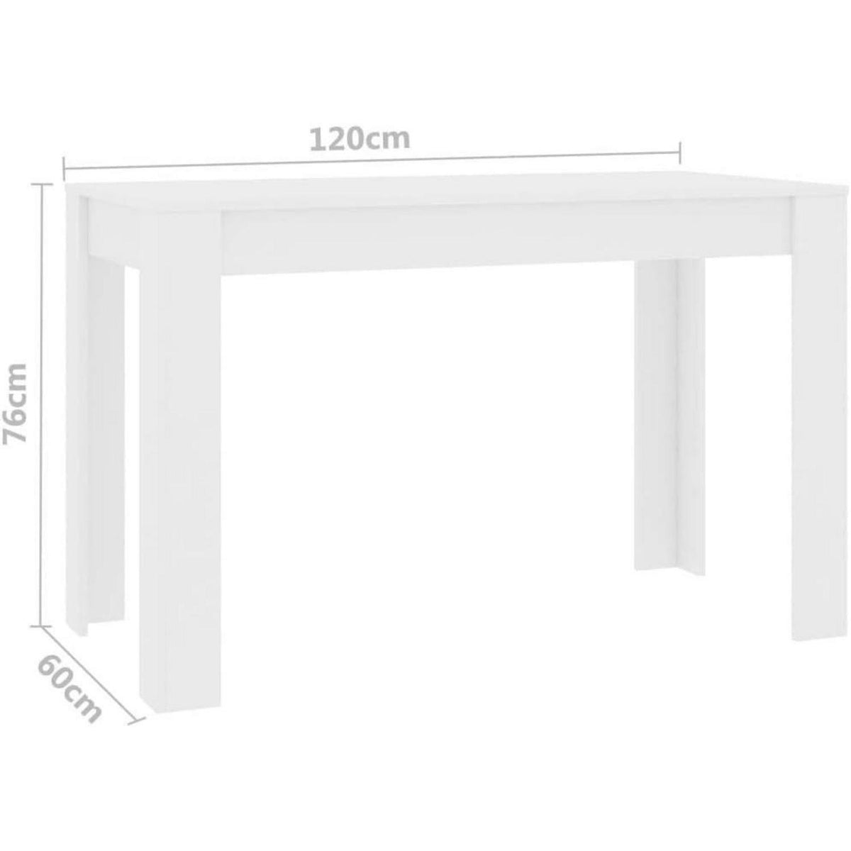 Weißer Esszimmertisch 120x60 cm – Minimalistisch & Stabil