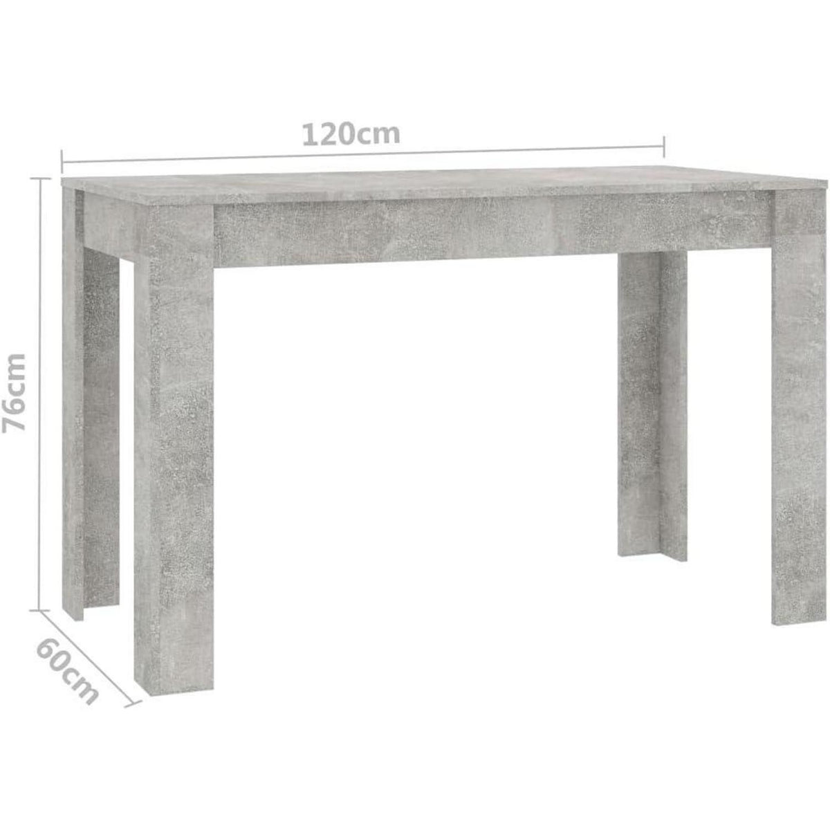 Minimalistischer Esszimmertisch 120x60 cm Betongrau
