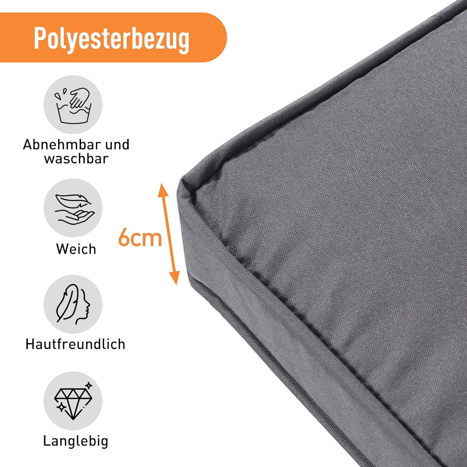 Gartenmöbel Set Poly Rattan Esstisch Lounge 7 Personen Grau