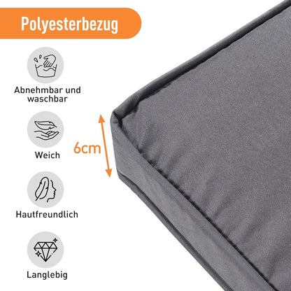 Gartenmöbel Set Poly Rattan Esstisch Lounge 7 Personen Grau