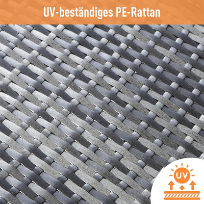 Gartenmöbel Set Poly Rattan Sitzgruppe Esstisch Lounge 7 Personen Grau