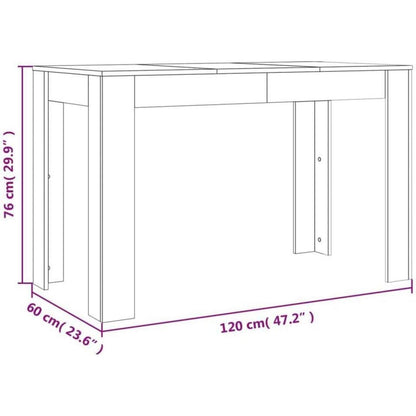 Esszimmertisch Grau Sonoma 120x60 cm – Minimalistischer Küchentisch