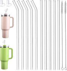 Glasstrohhalme Set für Stanley Cup 40oz 30oz, Zubehör Enthalten 10