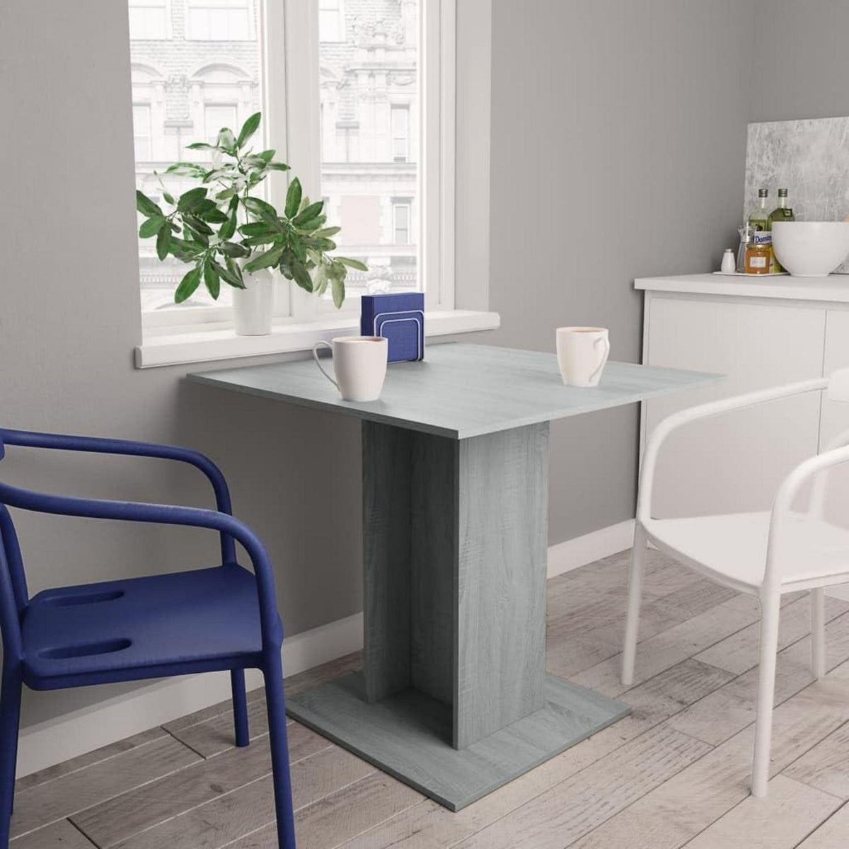 Grauer Esstisch Sonoma 80x80 cm – Küchentisch für Esszimmer