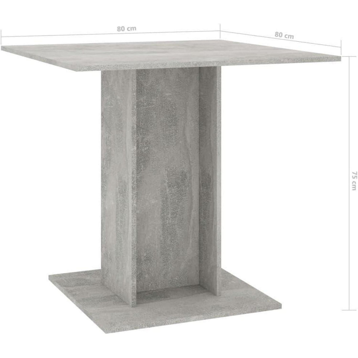 Esstisch Küchentisch 80x80 cm Betongrau – Stabil & Modern