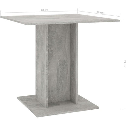 Esstisch Küchentisch 80x80 cm Betongrau – Stabil & Modern