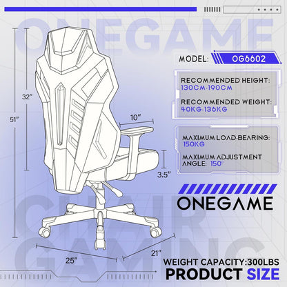 Gaming Stuhl OneGame Weiß Atmungsaktiv Verstellbar Ergonomisch